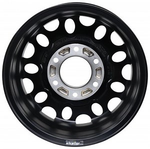 Aluminum Sendel Series T17 Matte Black Mesh Trailer Wheel - 15" x 6" Rim - 6 on 5-1/2 Sendel Trailer