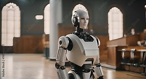 Robot in a trial. Court.