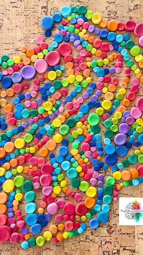 RightBrainedMom (Brandon)🇨🇦 on Instagram: "Roll wee plasticine balls in a variety of colours, arrange and smo-ooosh 🎵 #processart #processartforkids #calmingactivities #sensoryplay #sensoryart #playbasedlearning #playtolearn #plasticine #kidsart #momlife"