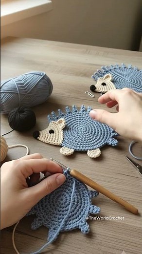DIY Cute Crochet Hedgehog Coasters 🦔The cutest way to protect your table! 🦔