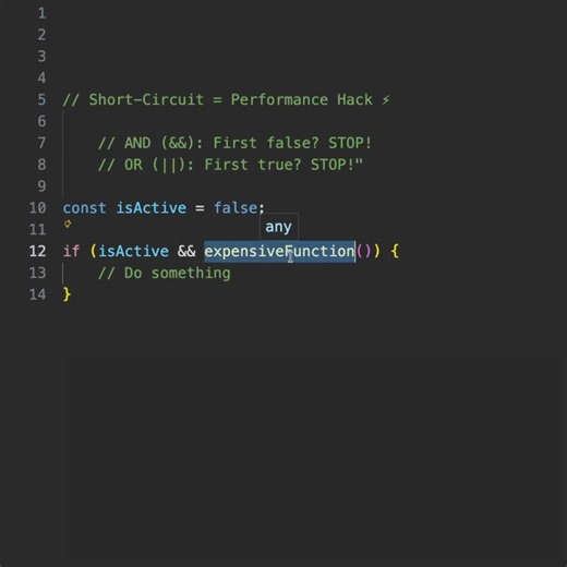 Short-Circuit = Performance Hack ⚡ #webdev #coding #frontendcourse