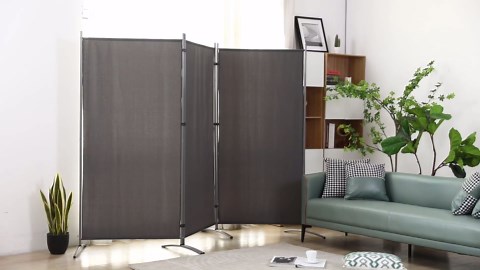 RANTILA 3 Panel Room Divider, 6 Ft Tall Folding Privacy Screen Freestanding Room Partition Wall Dividers, 102''W x 20''D x 71''H, Grey