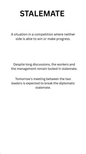 Stalemate | English Word with Meaning #shorts #learnenglish