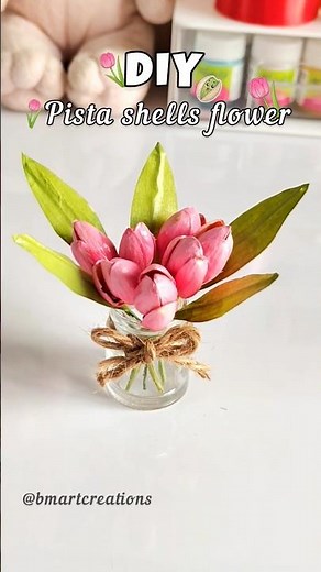 🌷DIY pista shell tulip flower #shorts #viralsorts #tulip #homedecor #handmade #diy #craft #viralvdeo