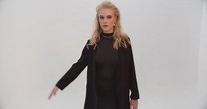 Girl waving her hand. New trend of social networks.