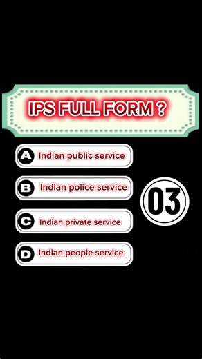 IPS FULL FORM ? #QUIZ#DAILYQUIZ#VIRAL#SHORTS#GENERALKNOWLEDGE#TRENDING#GK#CRAZYKARTHIK#CURRENTAFFAIR