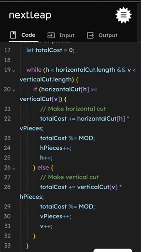 Minimum Cost to Cut a Cake | JavaScript Greedy Solution Explained | LeetCode & DSA