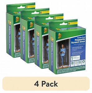 (4 pack) Duck Brand 86 in. x 39 in. Hands-Free Magnetic Mesh Screen Door