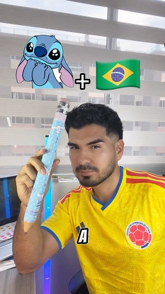 Drawing STITCH as a Brazil Player 🇧🇷 #drawings #drawing #art