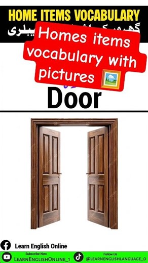 Home Items Vocabulary With Picture 🖼️😺 #foryou #english #englishtourduspeakingcourse