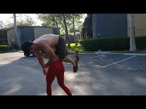 Girl carrying her boyfriend on shoulders