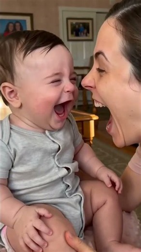 His smile says it all! 😊”or “Wait for the end! 😂 #baby #babyreaction #adorable #babylaugh #cutebaby