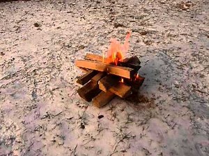 Burner Fire Starters starting a "log cabin" style fire