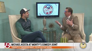 Sharing laughs with comedian Michael Kosta