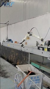 Automated welding by OTC robot supporting our linear track.