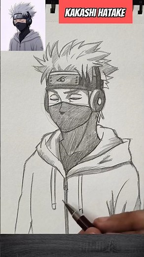drawing Kakashi hatake easy step by step ❤️ anime drawing step by step #quickdrawing