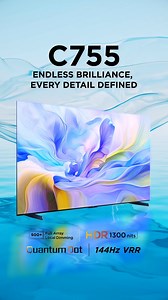 Enjoy a vibrant play of bright and dark shades from one end to the other. Dynamic visuals bring every scene to life with TCL #C755, where simplicity meets stunning visuals! Shop Now: https://bit.ly/3tLxBFZ #TCL #InspireGreatness #QDMiniLed | TCL Electronics