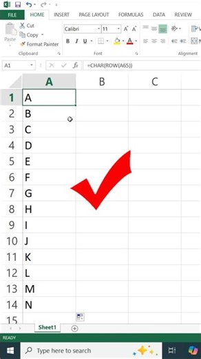 Write Alphabet in Excel #excel