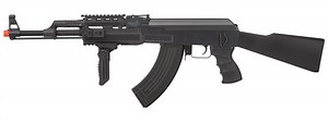 Lancer Tactical AK-47 RIS AEG Airsoft Rifle, Black