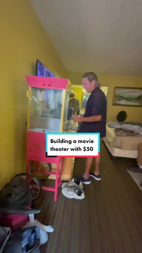 Reply to @clawquest2 Building a movie theater with $50.. 👀🍿