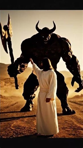 Jesus vs Devil: Holy Shield Blocks Axe Attack | Cinematic Realistic Shorts #jesus #faith