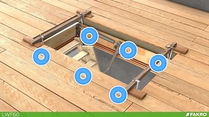 Fakro LWF60 Fire-Rated Insulated Wood Attic Ladder 7 ft. 11-1/4 in.-10 ft. 1 in., 25 in. x 54 in. with 375 lbs. Load Capacity 869154