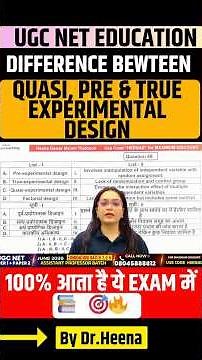 Pre Quasi True Experimental Design In UGC NET Education | Dr.Heena #shorts #ugcnet #shortvideo #jrf