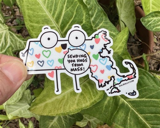 Massachusetts Stickers Massachusetts Decals Get Well Soon Stickers Long Distance Stickers Support Stickers Thinking of You Vinyl Stickers - Etsy