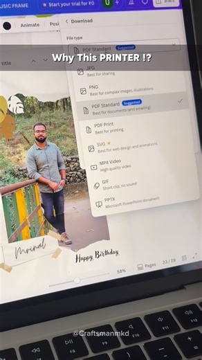 Craftsman MKD on Instagram: "Why I am using this printer for CRAFT ⬇️ . That is a fantastic choice for a crafting station. The Canon PIXMA G3012 is widely loved in the DIY community because it balances high-quality photo output with incredibly low running costs. . Borderless Printing: This is a huge plus for crafters. You can print edge-to-edge photos and templates up to A4 size, meaning no white margins to trim off manually. • Hybrid Ink System: It uses Pigment Black ink (for sharp, smudge-resi