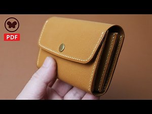 Making a leather wallet with zipper (Free PDF pattern, DIY) 지퍼칸이 있는 작은 지갑 만들기