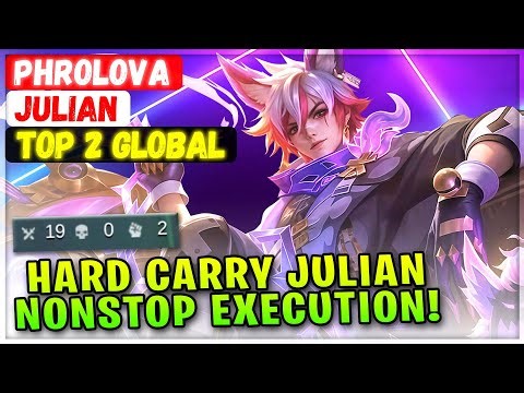 Hard Carry Julian, Nonstop Execution! [ Top Global Julian ] Phrolova - Mobile Legends Emblem Build