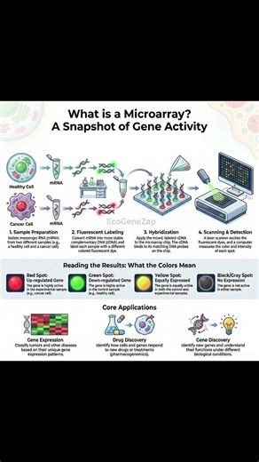 Microarreglos: un mapa instantáneo de la actividad 🧬 #cienciasobredosruedas #bioquimica #biologia #biology #science