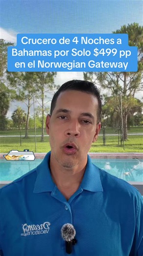Te presentamos una oferta increíble: un crucero de cuatro noches por Bahamas en el Norwegian Gateway saliendo desde Miami, pagando precio de tres noches por solo $499 por persona. Visitamos la isla privada Great Stirrup Cay con sus playas de agua turquesa, disfrutamos de un día completo en alta mar para relajarnos y disfrutar del barco, y exploramos Nassau en Bahamas. Las salidas son los lunes de junio con opción de viernes para cruceros de tres noches. ¡Contáctanos antes de que se agoten los es