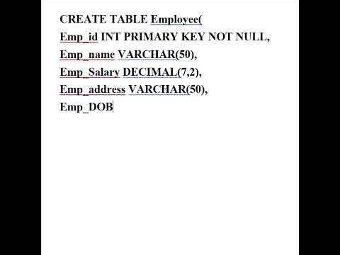 CREATE Table Example #sql #sqlcommands #database #databasedevelopment #yt #ytshorts #dbms #jdbc