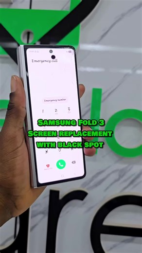 Samsung Fold 3 front screen replacement in Kenya 📱 Cracked screen with a black spot? We brought this Fold back to life with a clean, responsive front display. No more dead pixels, no ghost touch — just a smooth premium screen like new. 🔥 Fast, professional and reliable service you can trust. #SamsungFold3 #FoldRepairInKenya #ScreenReplacementInKenya #PhonePlaceCare #KenyaPhoneRepairs