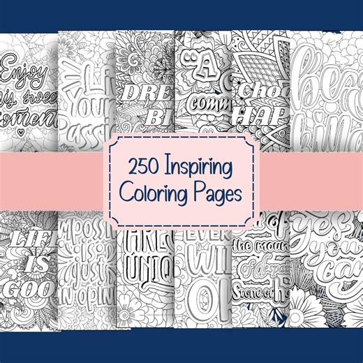 Mental Health Coloring Pages – Positive Motivational Quotes (250 Instant Download PDF Prints) - Etsy