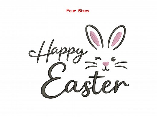 Happy Easter Bunny Face Machine Embroidery Design| Rabbit Ears Bunny Machine Embroidery | Spring Holiday Easter - Etsy