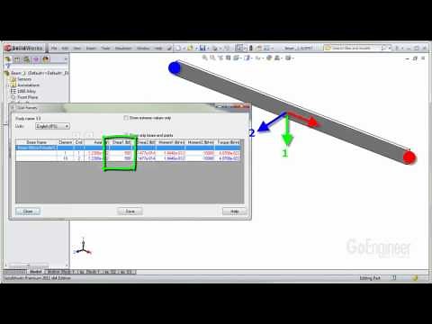 SOLIDWORKS Simulation - Beam Forces List
