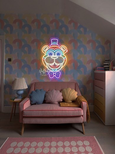 Glamrock FREDDY FNAF Security Breach - LED Neon Sign, Custom Neon, Neon Light - Etsy
