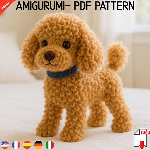 Amigurumi Realistic Poodle Dog Crochet Pattern: DIY Kawaii Plushie (PDF Download - Etsy