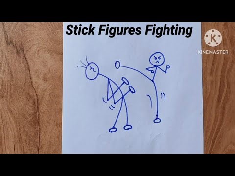 How to draw Stick Figures Fighting