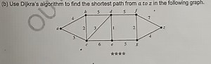Use Dijkstra's algorithm to find the shortest path from a to z ... | Filo