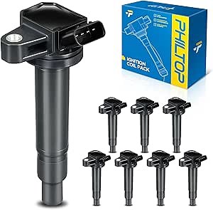 PHILTOP UF230 Ignition Coil Pack, Set of 8 Compatible with Toyota Tundra 2000-2009, Sequoia 2001-2009, 4Runner 2003-2009, Lexus GX470 2003-2009, SC430 2002-2010, LS430 Land Cruiser LX470 GS430 4.7L