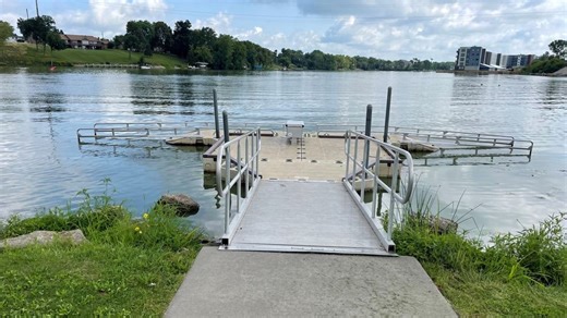 Appleton locks paddle moves downstream for safety due to high water and strong currents