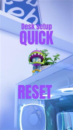 Quick Desk Setup Reset 🧽, Aesthetic Makeover in Seconds! #desksetup #deskreset #tech #gaming