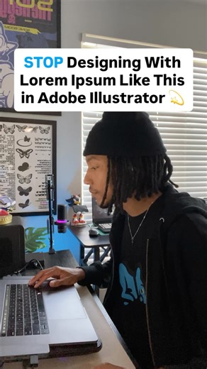 SWOOP 🌑💫 on Instagram: "Stop designing with Lorem ipsum like this in Adobe illustrator 😤✋🚫 . . . . . #graphicdesign #graphicdesigner #designinspiration #brandidentity #thedesigntip #tipsandtricks #designfeed #designtips #adobeillustrator #graphicdesigncommunity #design #designtip #graphicdesignstudent #graphicdesigntips #adobestudents #designtools #designtipsandtricks #designhelp #graphicdesigntutorial How to add Lorem Ipsum into text boxes in adobe illustrator."