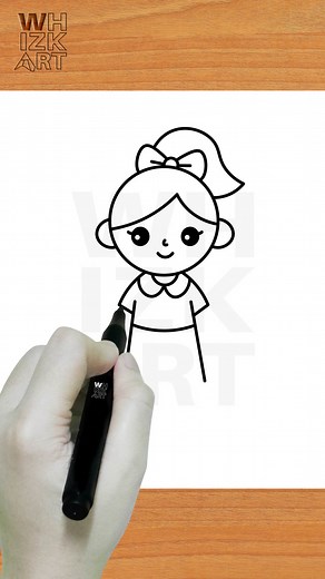 659K views · 11K reactions | Girl drawing easy tutorial | How to draw a girl | easy Step by step drawing tutorial #lineart #easydrawing #kidsart #drawing #forkids #howtodraw #drawingtutorial | Whizk ART | Facebook