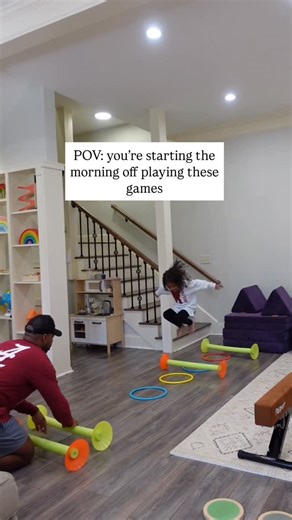 @themickensfam on Instagram: "Trying to toss the balls into the cardboard box only using your feet was trickier than it looks 😅 Who’s gave any of these a try?"