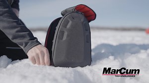 MarCum Technologies Roamer Shuttle with the side compartment for cable management and added transducer protection for demanding days on the ice! https://marcumtech.com/product/marcum-roamer-shuttle/ | Superior Angling Co