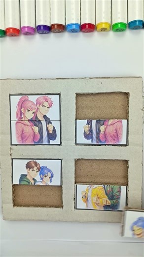 K-pop Family Simple vs Horror Cardboard Piece Assemble Puzzle Challenge #kpopdemonhunter​ #trend​